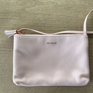 Ted Baker Pink Leather Purse with Two Zipper Compartments.